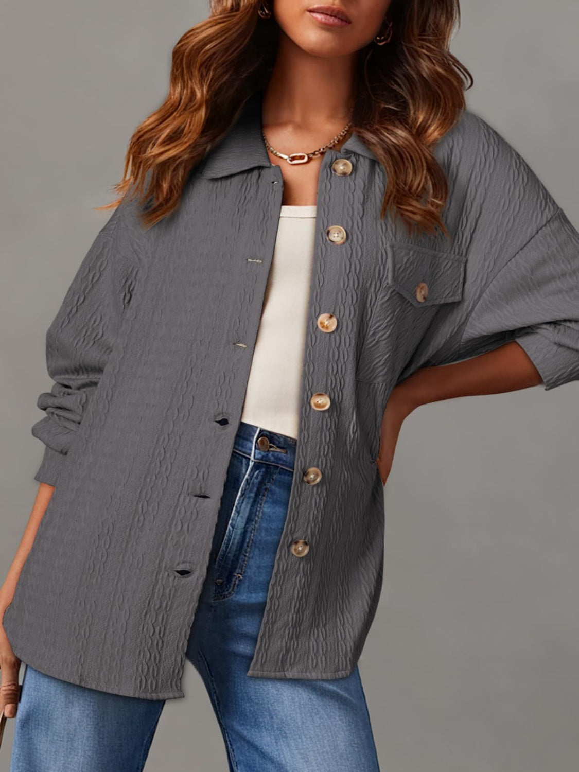 Rita | Structured long-sleeved jacket with button placket