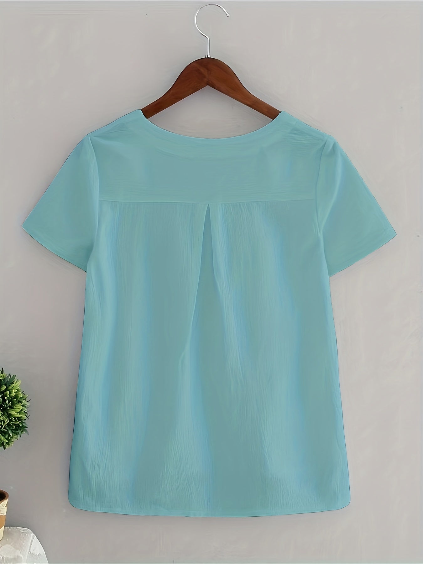Mina® | Women'S White V-Neck Linen Blouse