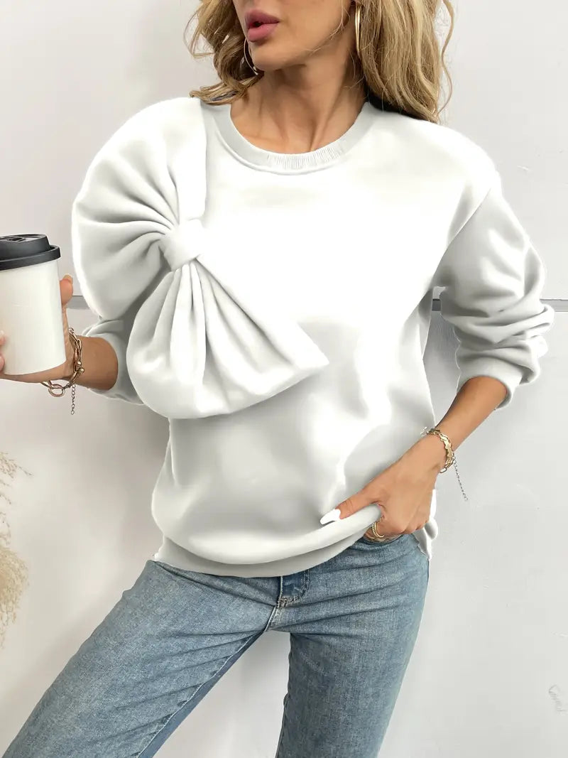 Nicole® | Oversized Cotton Sweater With Bow