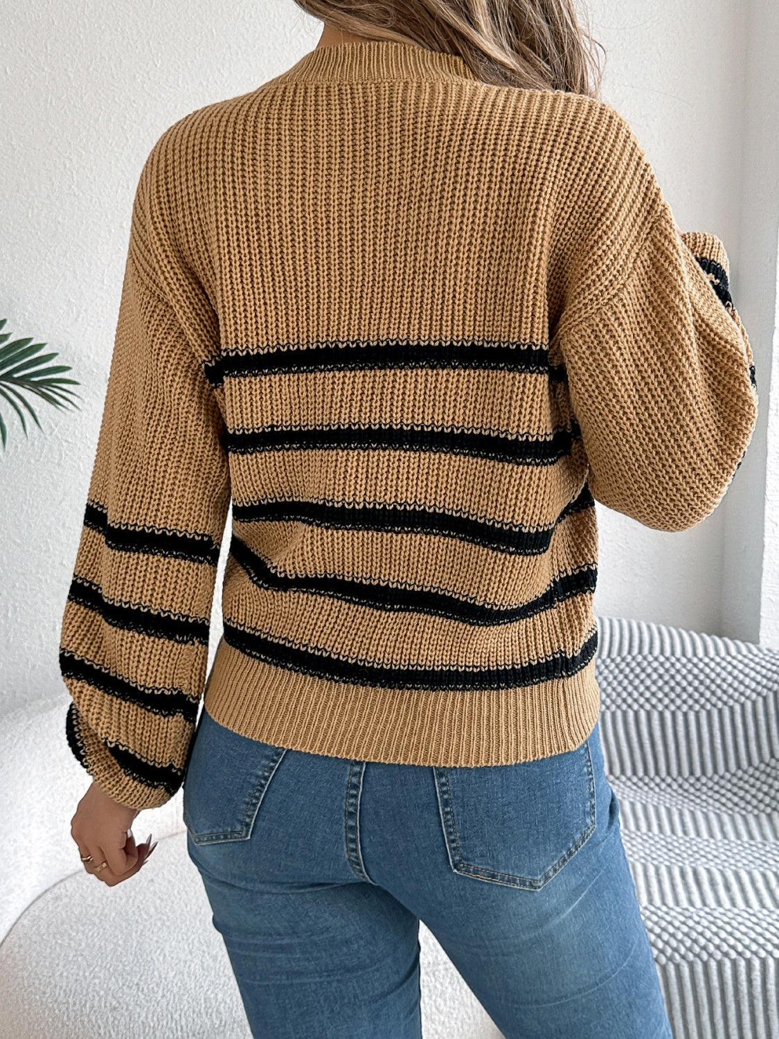 Sandra | Striped long-sleeved sweater with a crew neck