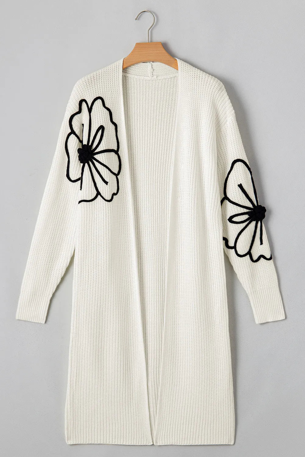 Zoe | Full size floral long sleeve open front cardigan