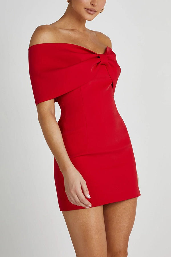 Off-the-shoulder Bodycon Cocktail Dress
