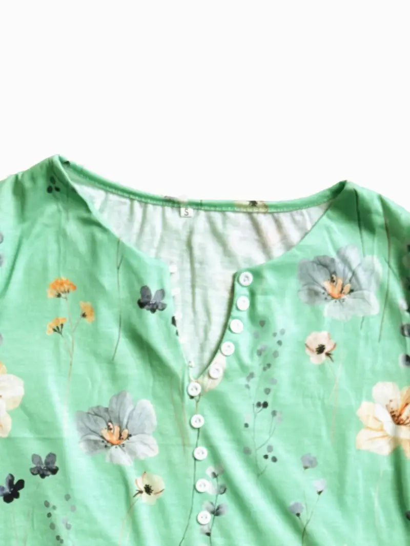 Morgan® | Floral Print Top With Buttons And Flared Sleeves