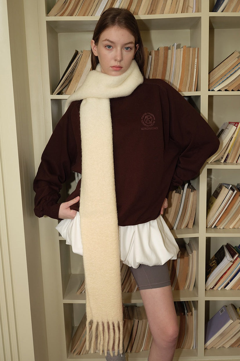 40% Wool Blend Contrast Color Tie-Dye Gradient Scarf