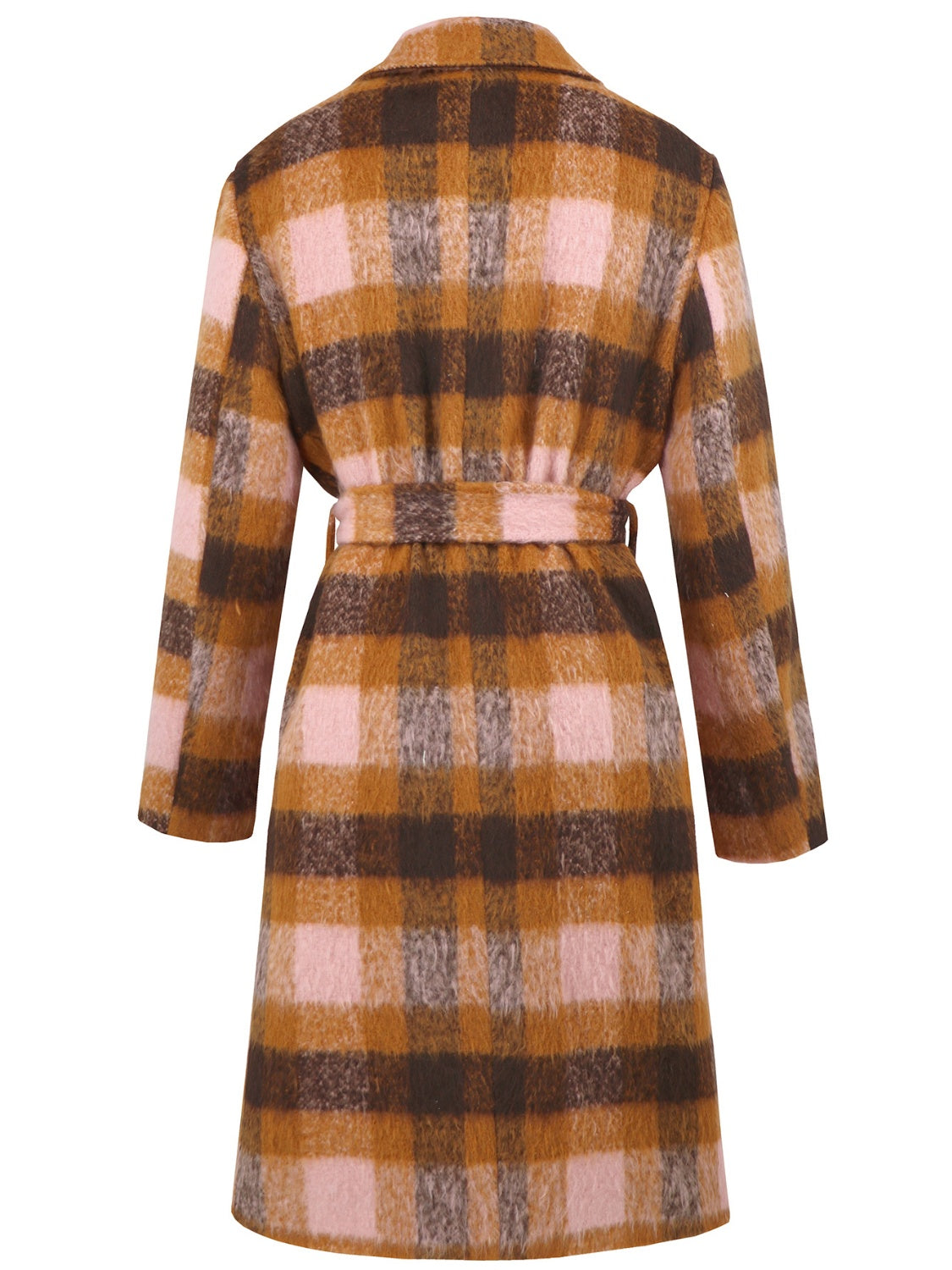 Romina | Tied checked coat with collar