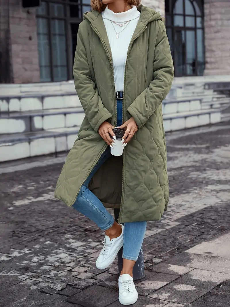 Liliana | Long-sleeved, padded cotton coat with hood