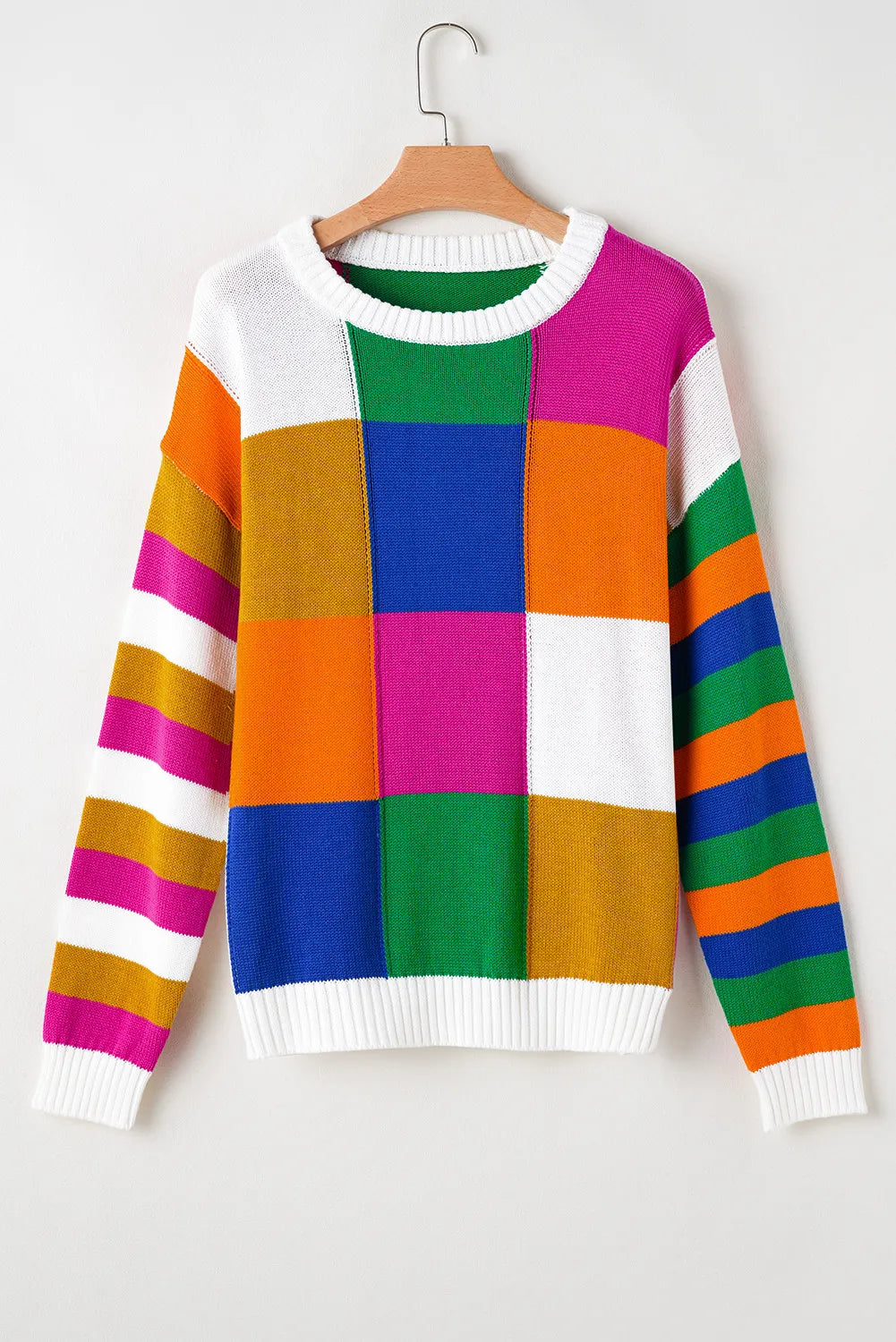 Selma | Long sleeve sweater with a color block design