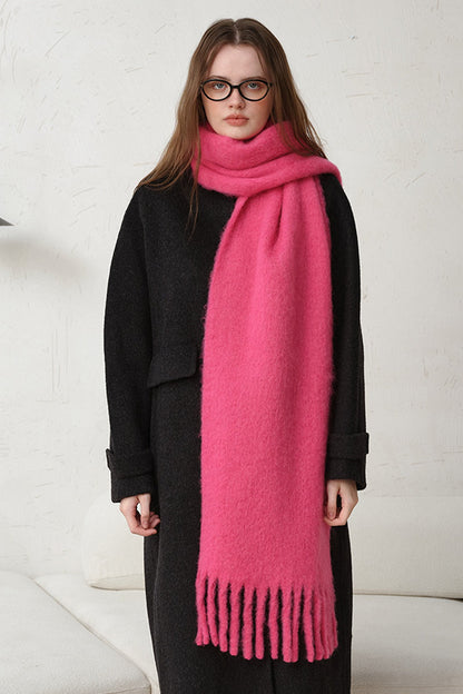 Wool Blend Fringed Scarf