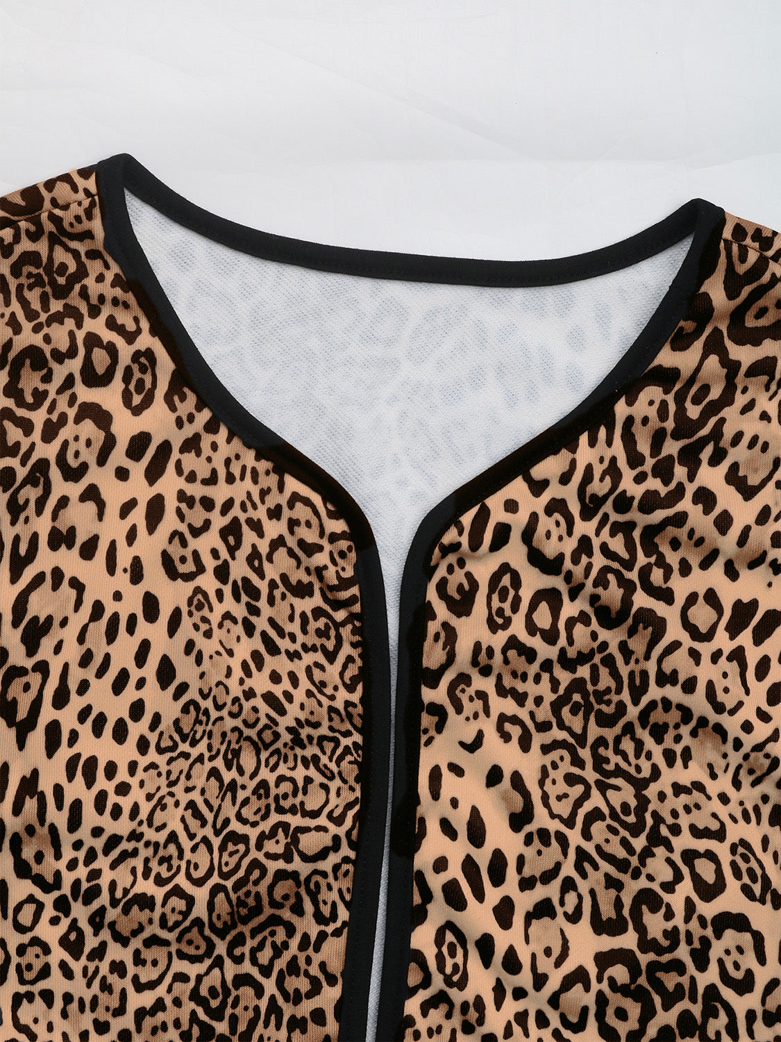 Fiona | Perfee leopard long sleeve open front jacket