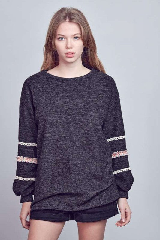 Aurora | SLEEVES WITH TWEED TRIM TUNIC