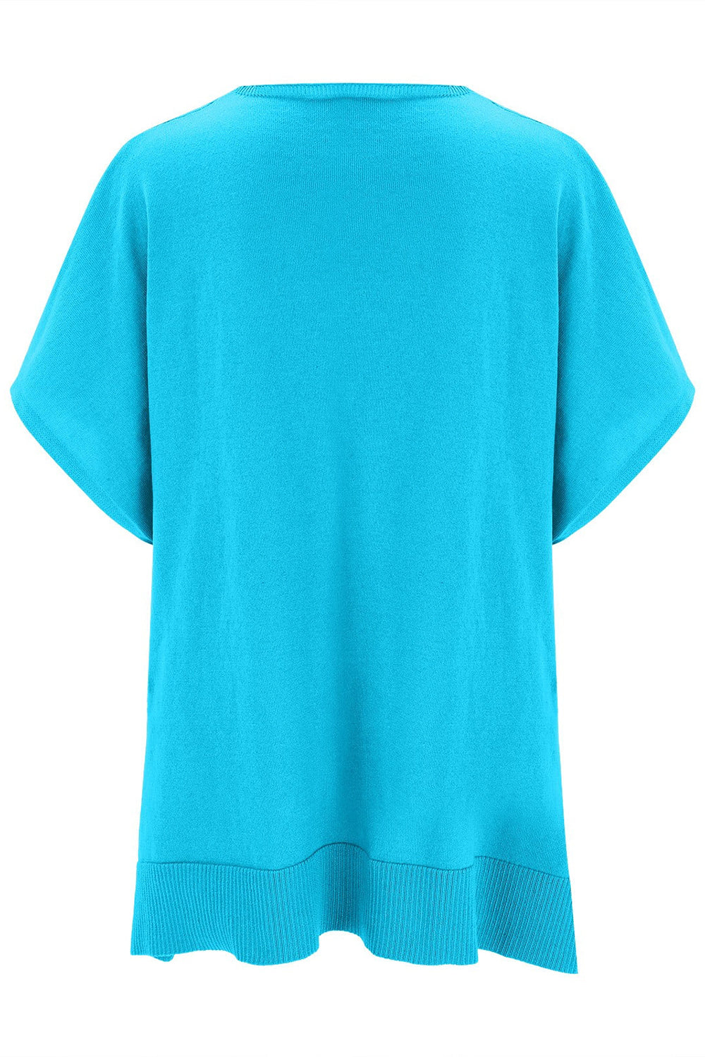 Erika | Slit knit top with V-neck and half sleeves