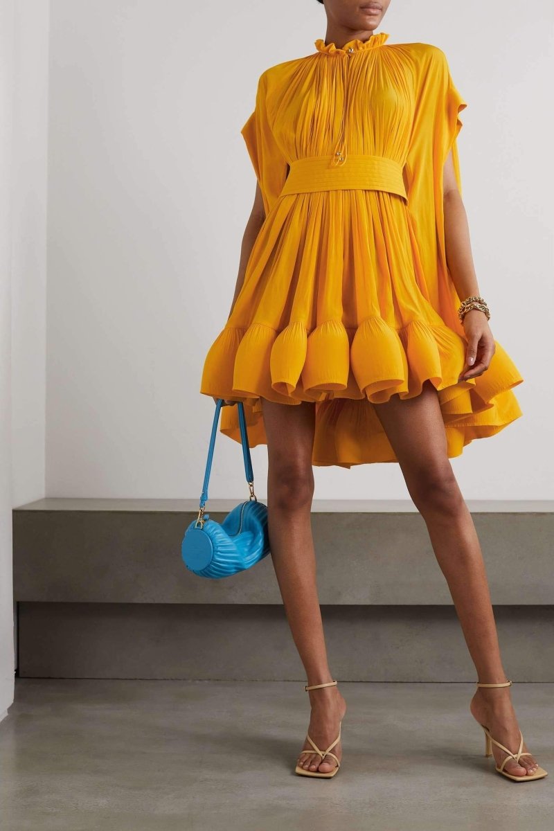 Denisse® | Mini Dress With Ruffles And Cape Effect