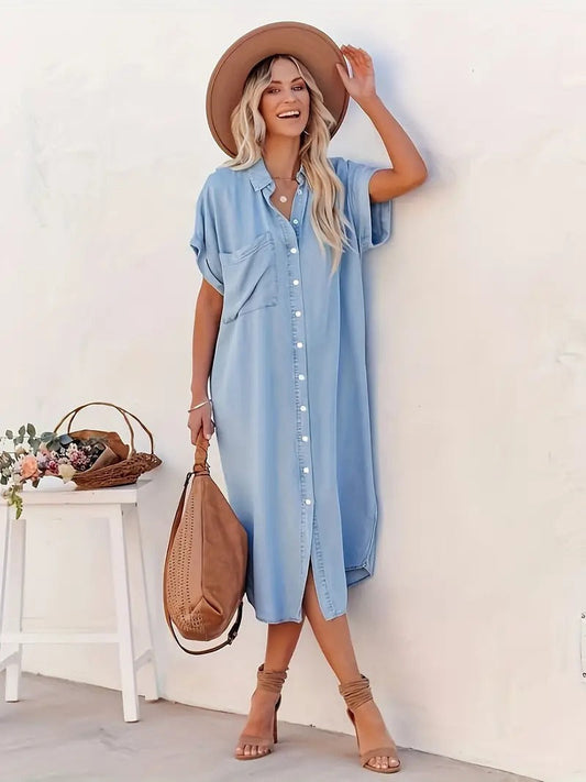 Carina® | Denim Dress Batwing Sleeves