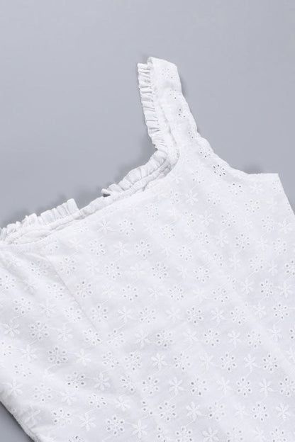 Cami Jacquard Lace Floral Button Tank Top