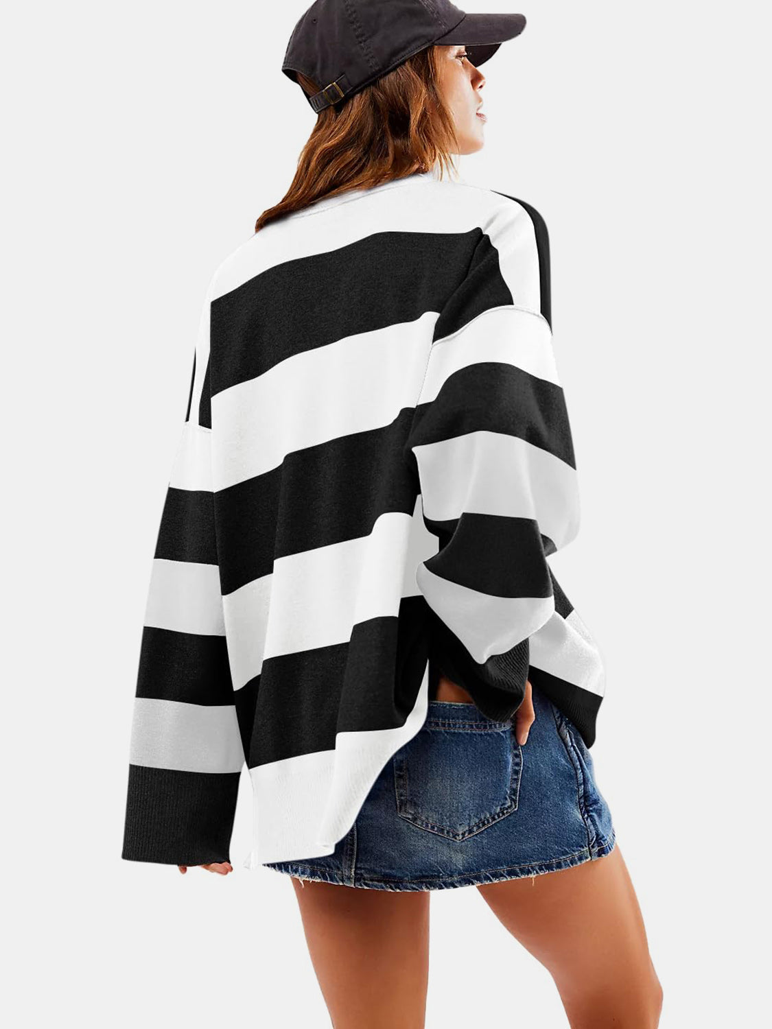 Lidia | Color block half zip sweater with long sleeves