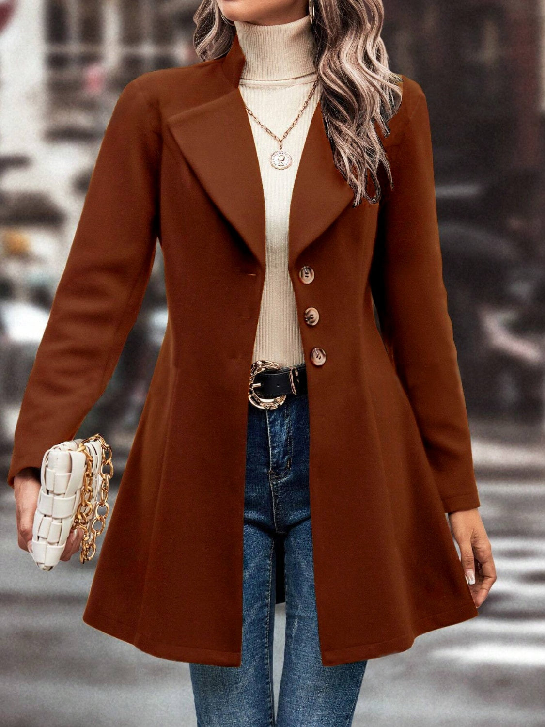 Evelyn | Long-sleeved, long-sleeved collared coat
