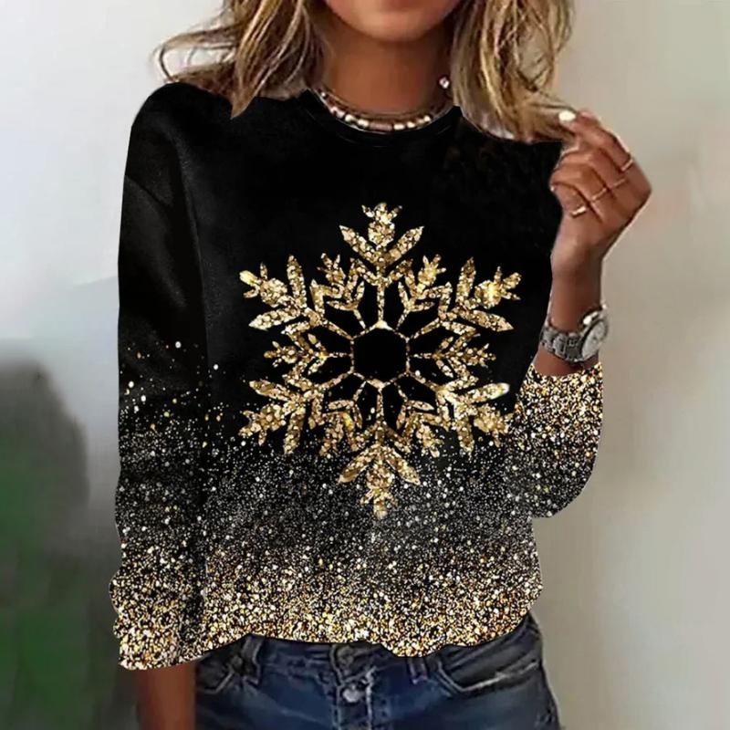 Viviana® | Women's long sleeve top with Sparkly Snowflake design