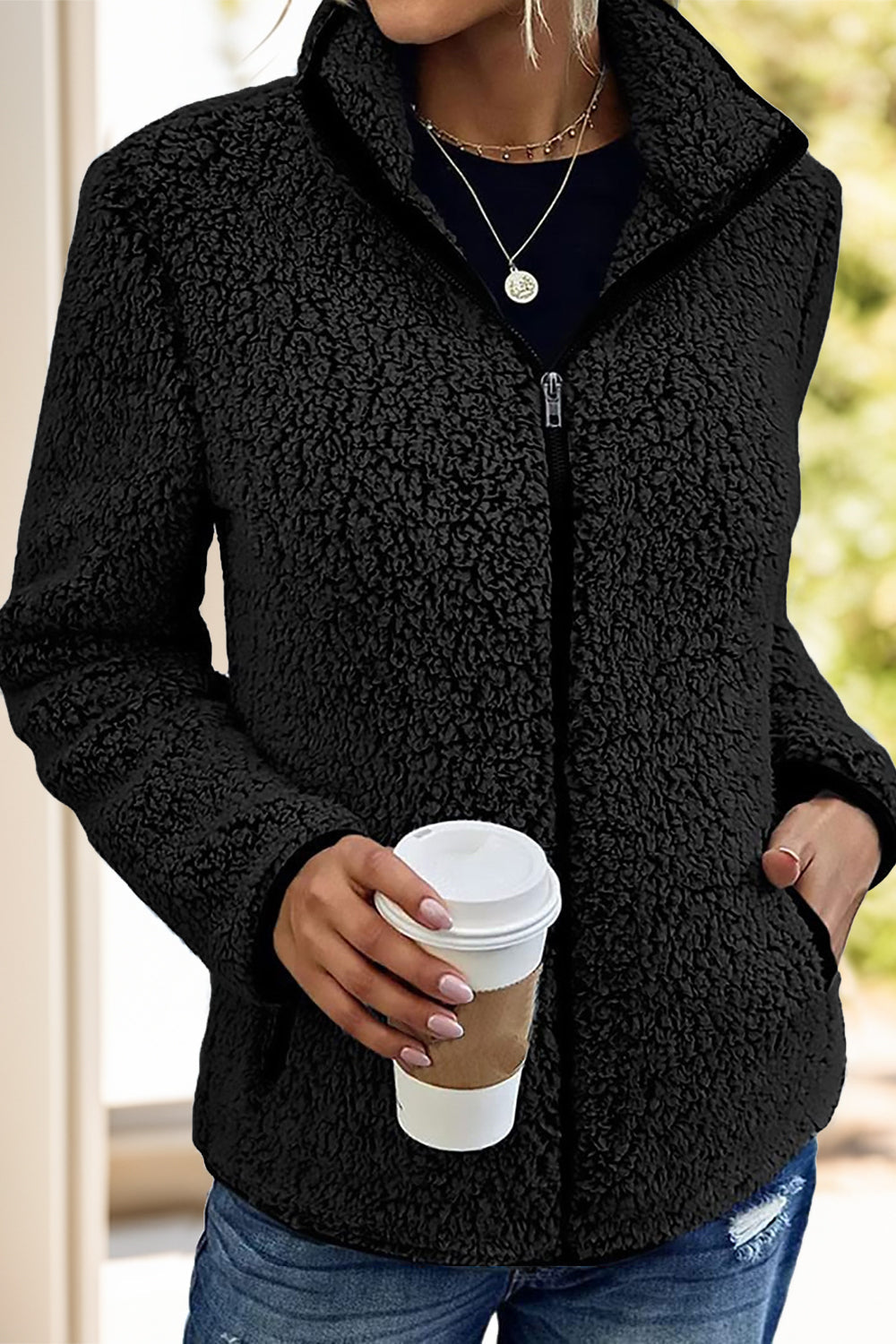 Doris | Turtleneck jacket with zip and pockets
