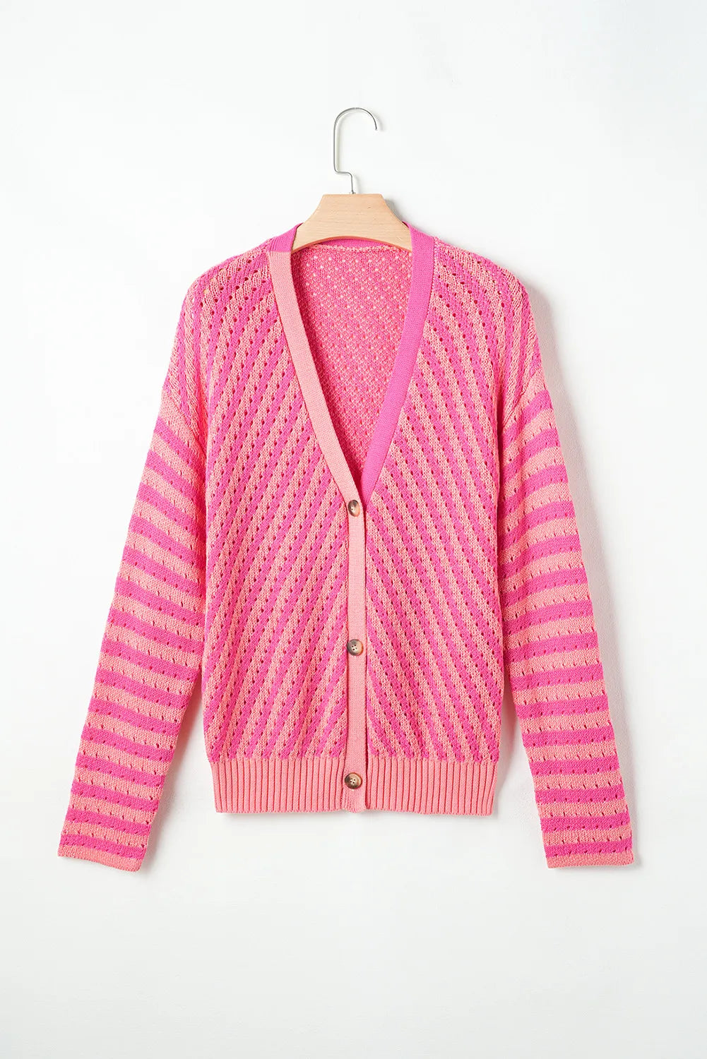 Edna | Striped cardigan with buttons and V-neck