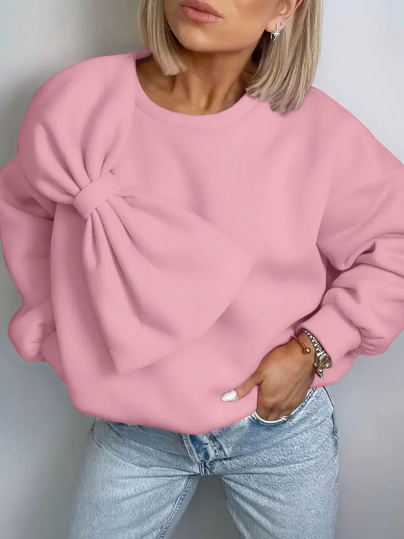Nicole® | Oversized Cotton Sweater With Bow