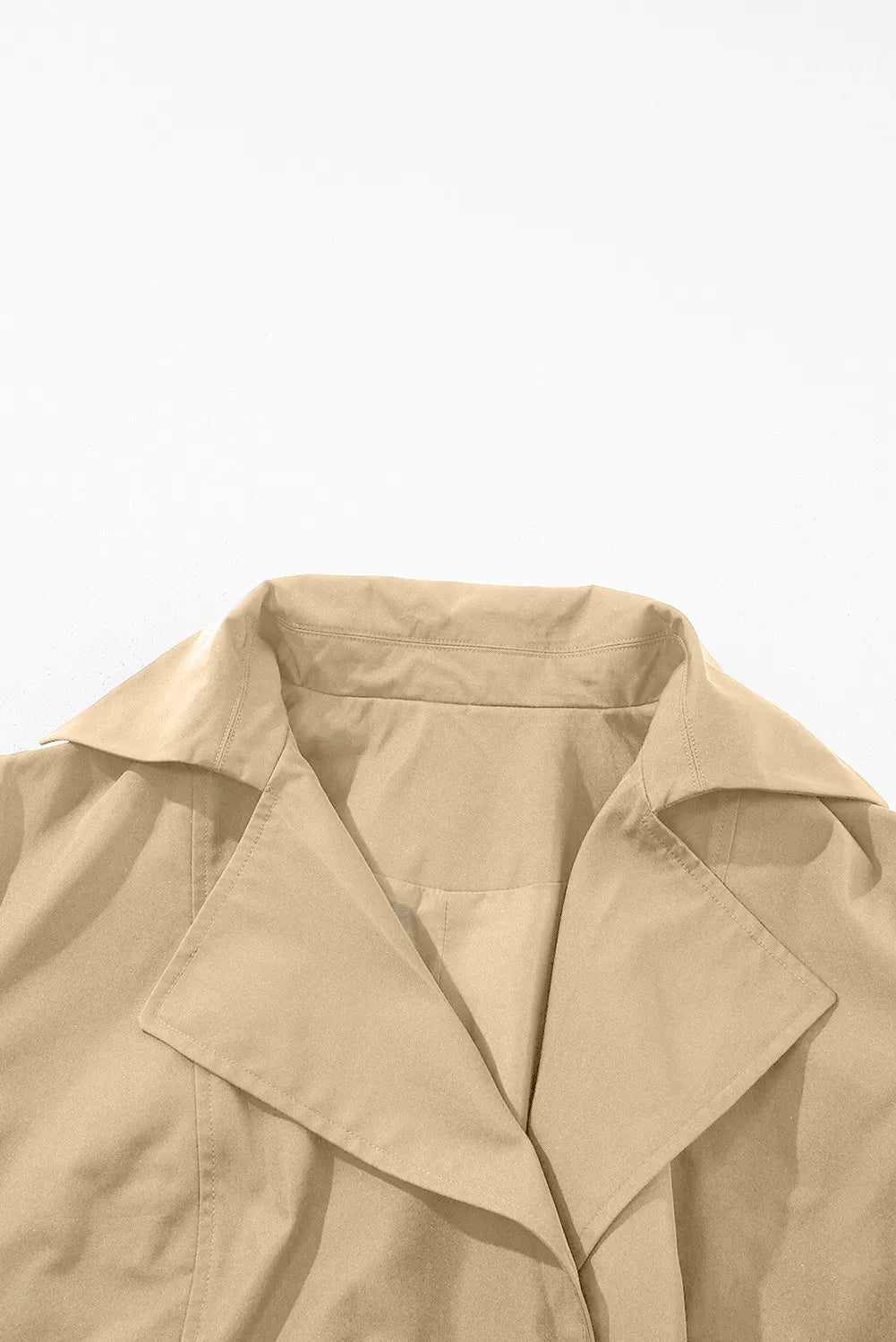 Teresa | Long sleeve trench coat with collar and tie waist and buttons