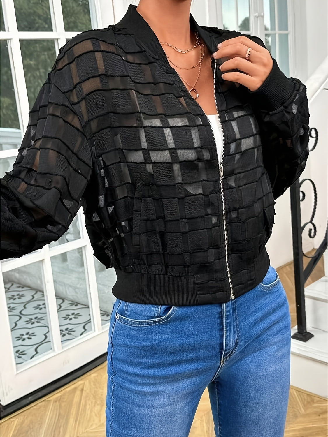 Valeria | Outerwear with baseball collar and zip fastening