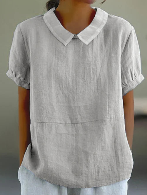 Fernanda® | Top in cotton and lin de couleur union