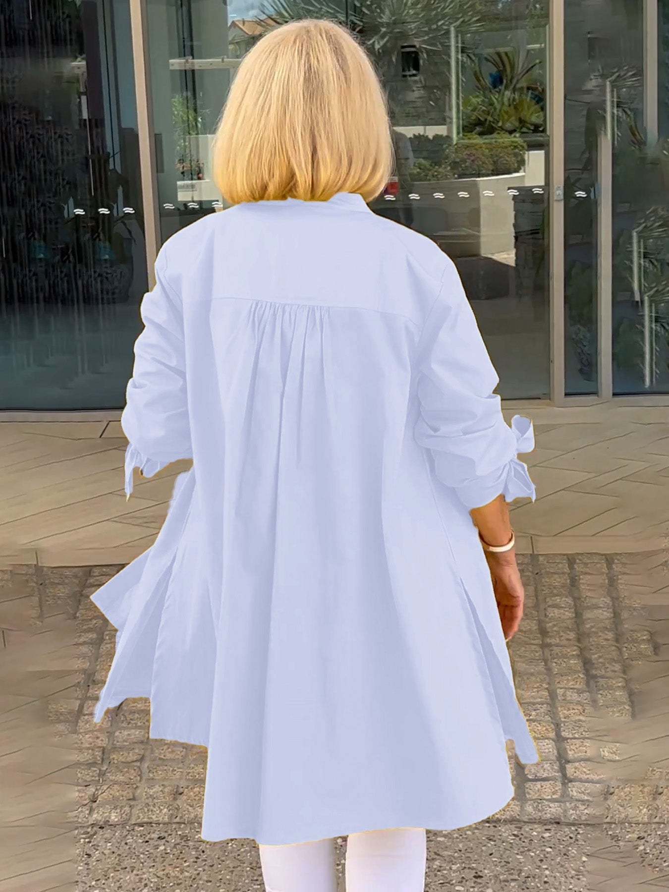 Imelda | Long, simple cotton shirt