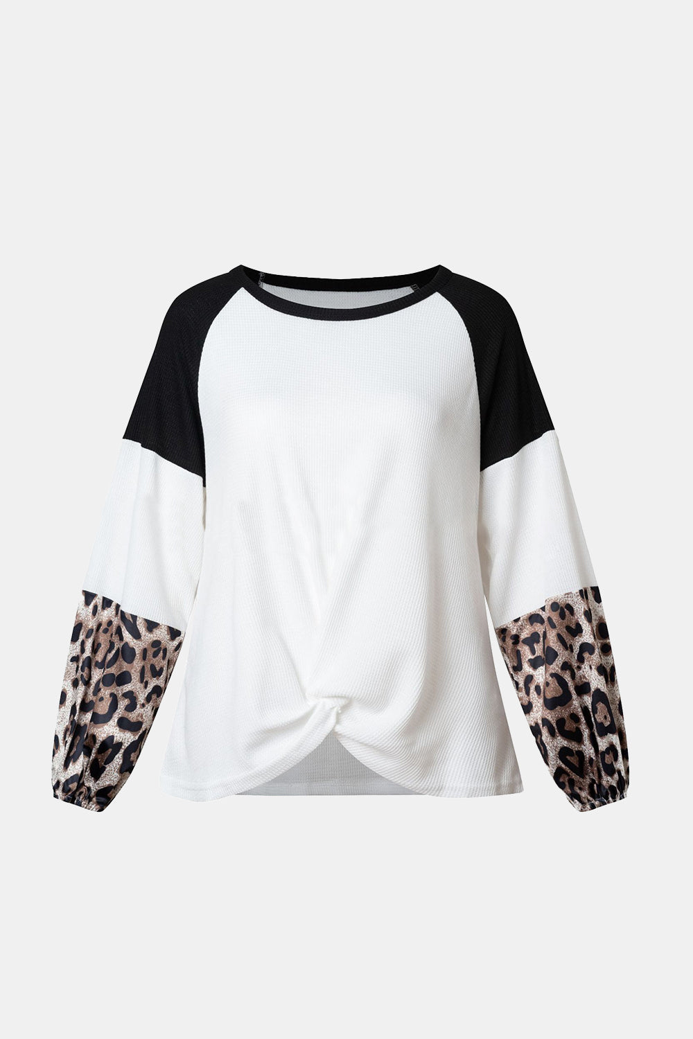 Fatima | Long sleeve t-shirt with twist color block and crew neck