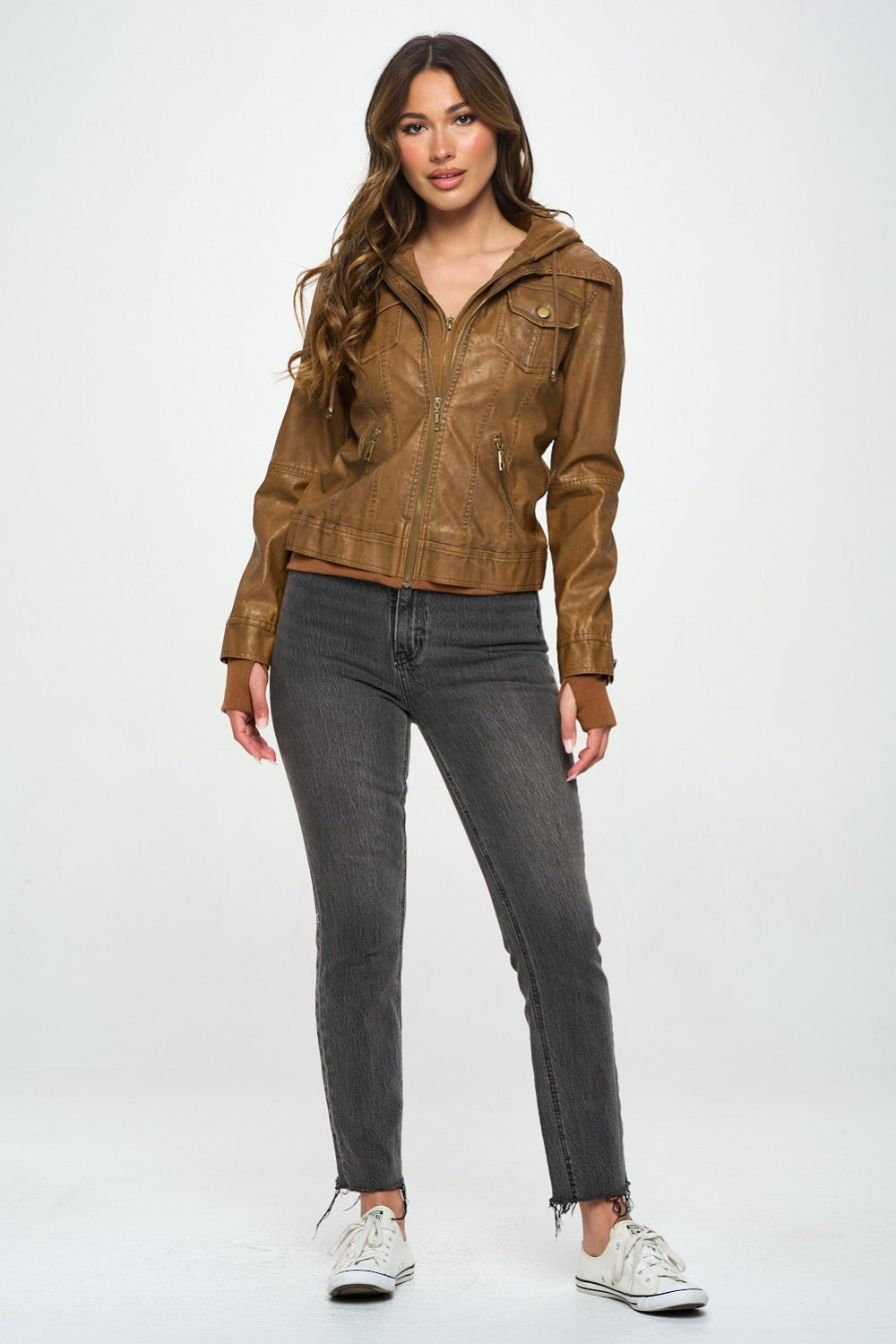 Carina | Long sleeve jacket with double zip and hood