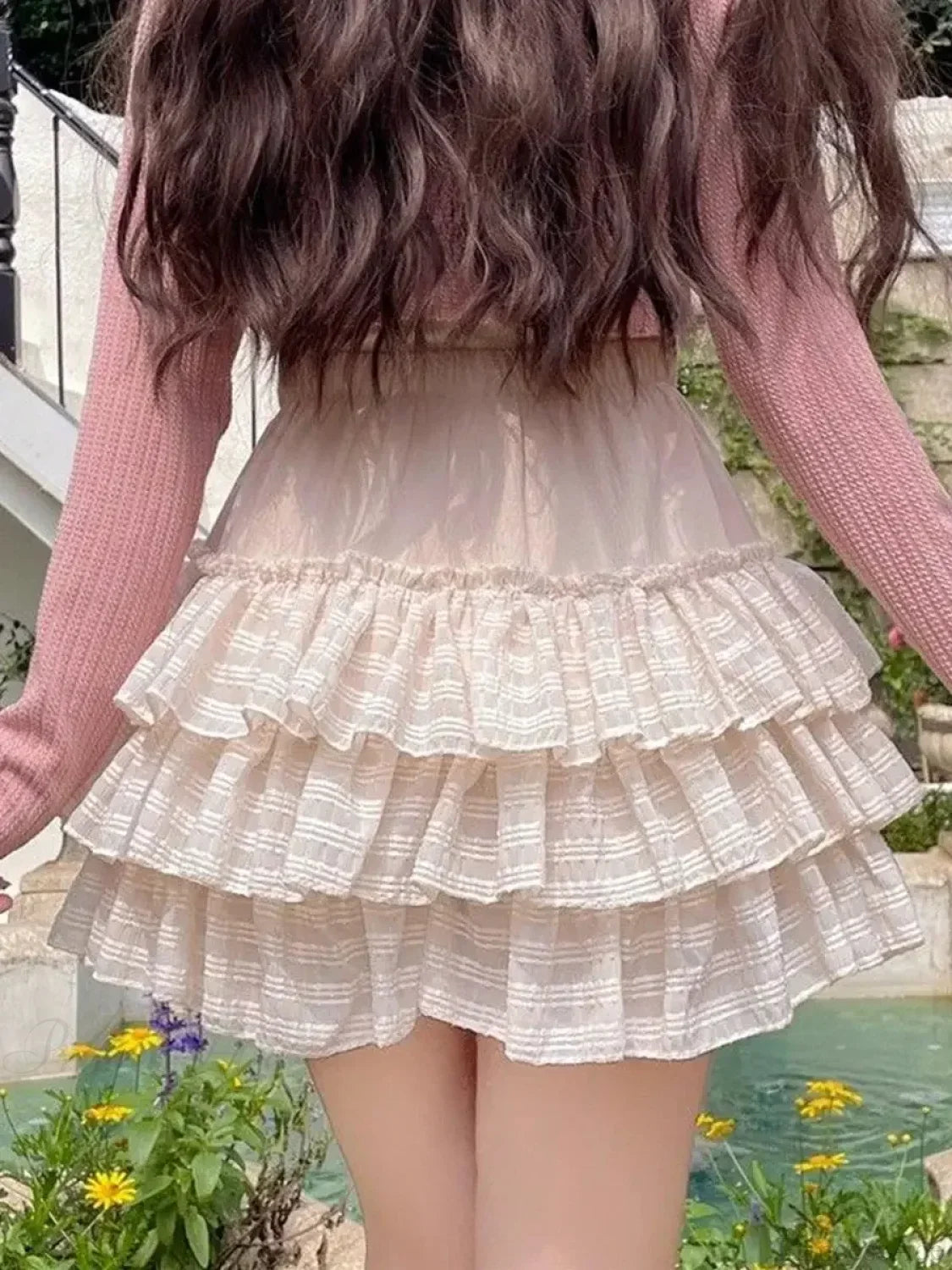 Elastic Waist Lace Skirt