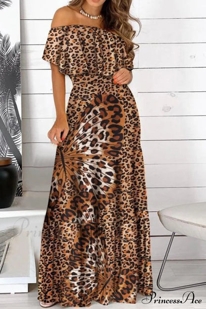 Elegant Bandeau Graceful Floral Maxi Dress