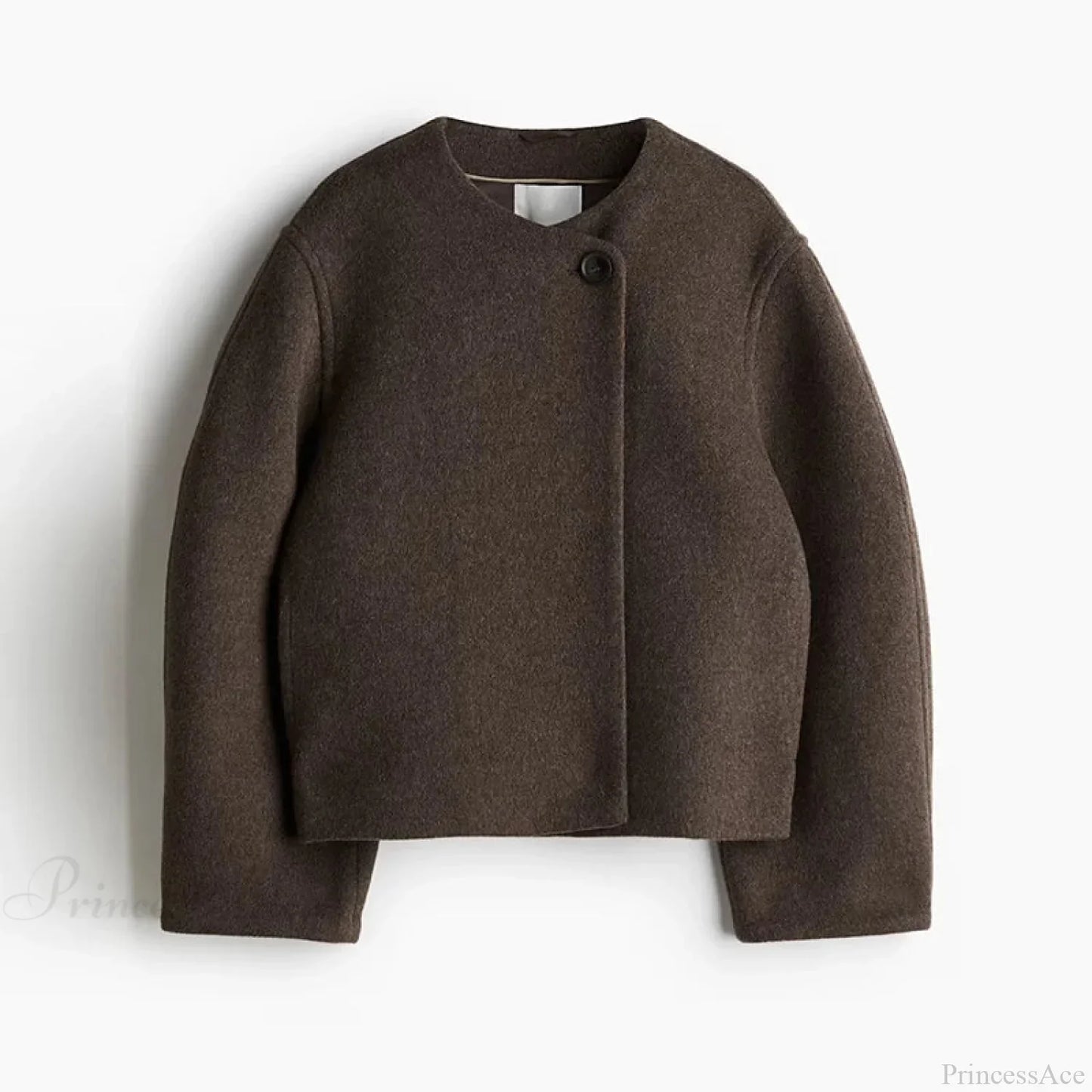 Elegant Solid Wool One Button Overcoat