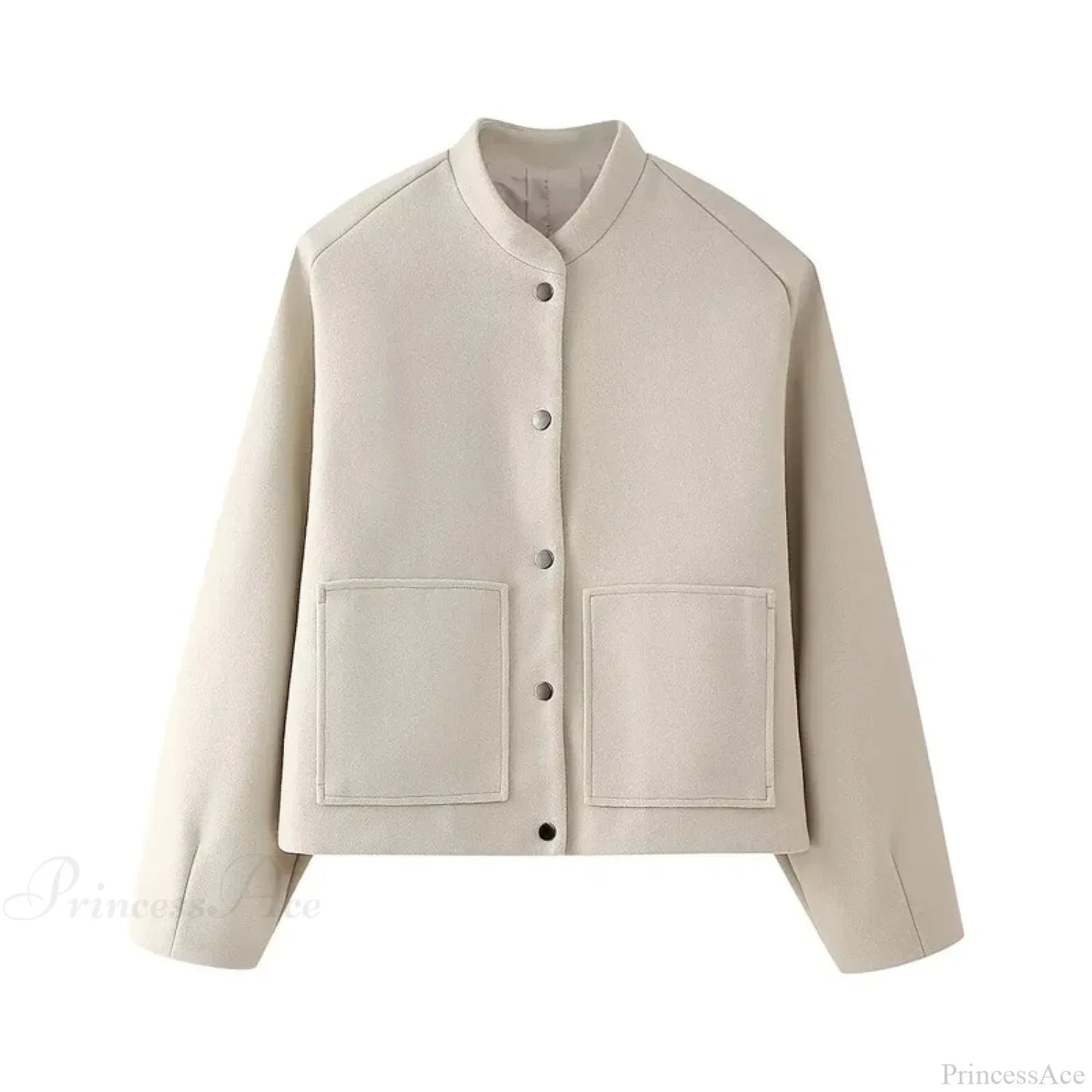 Elegant Solid Wool One Button Overcoat