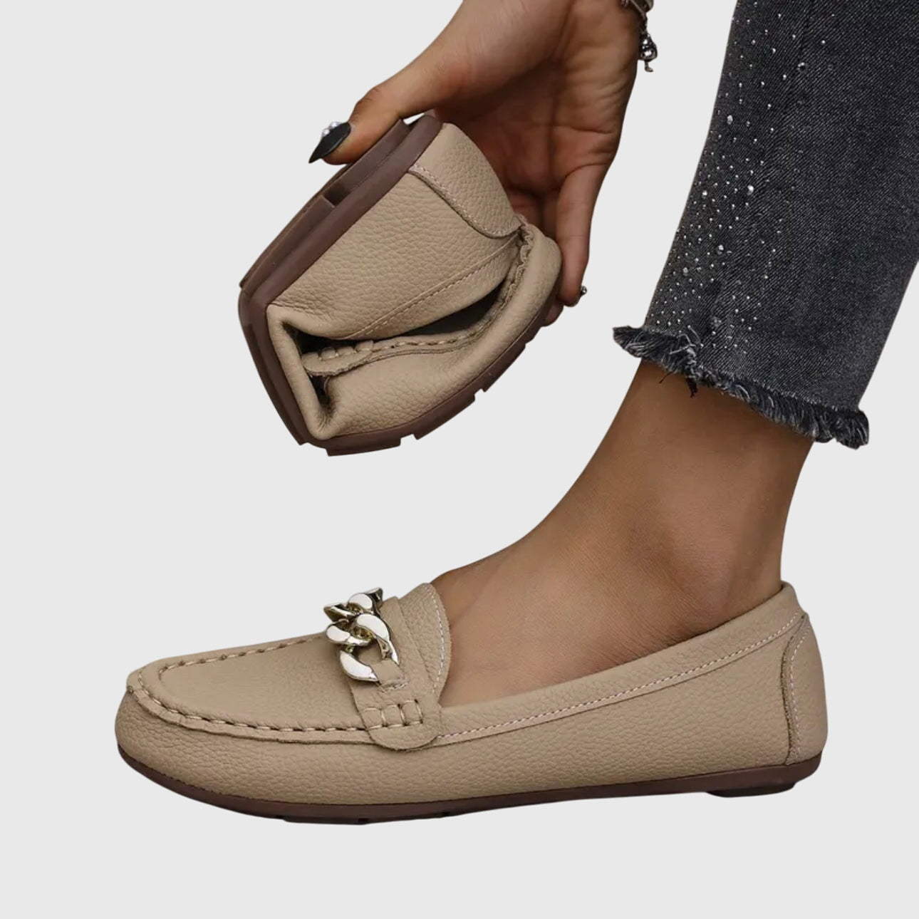Connie | Women's Chain Detail Slip-On Loafers