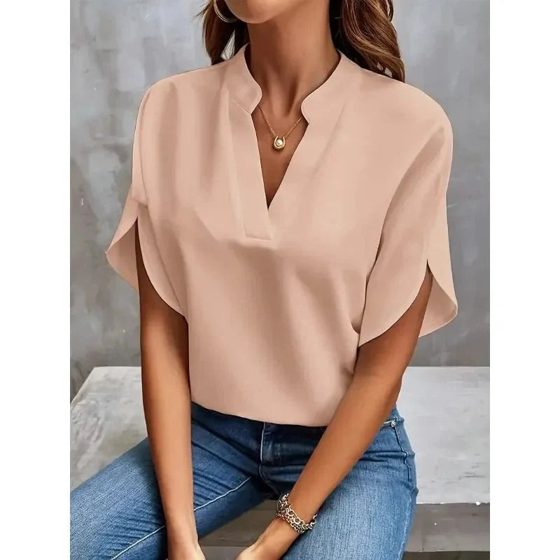 Emily | Women's V-Neck Split Sleeve Blouse