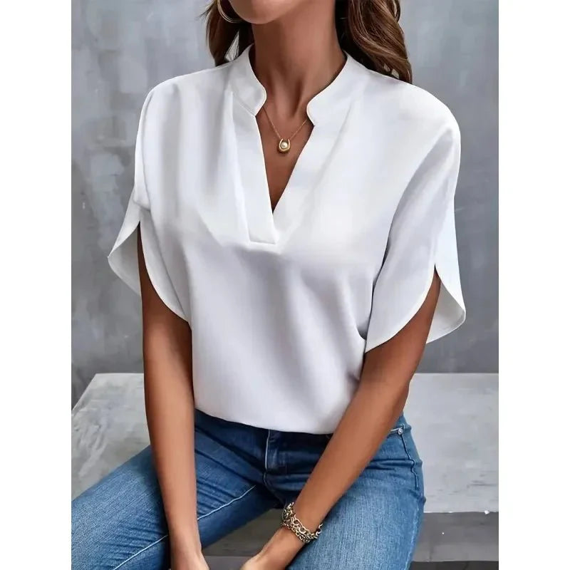 Emily | Women's V-Neck Split Sleeve Blouse