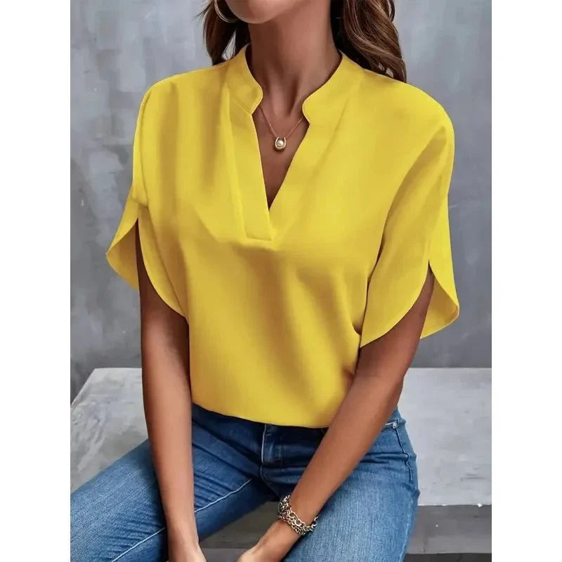 Emily | Women's V-Neck Split Sleeve Blouse