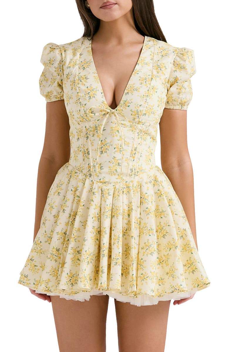 Helga® | Floral V-Neck Corset Mini Dress