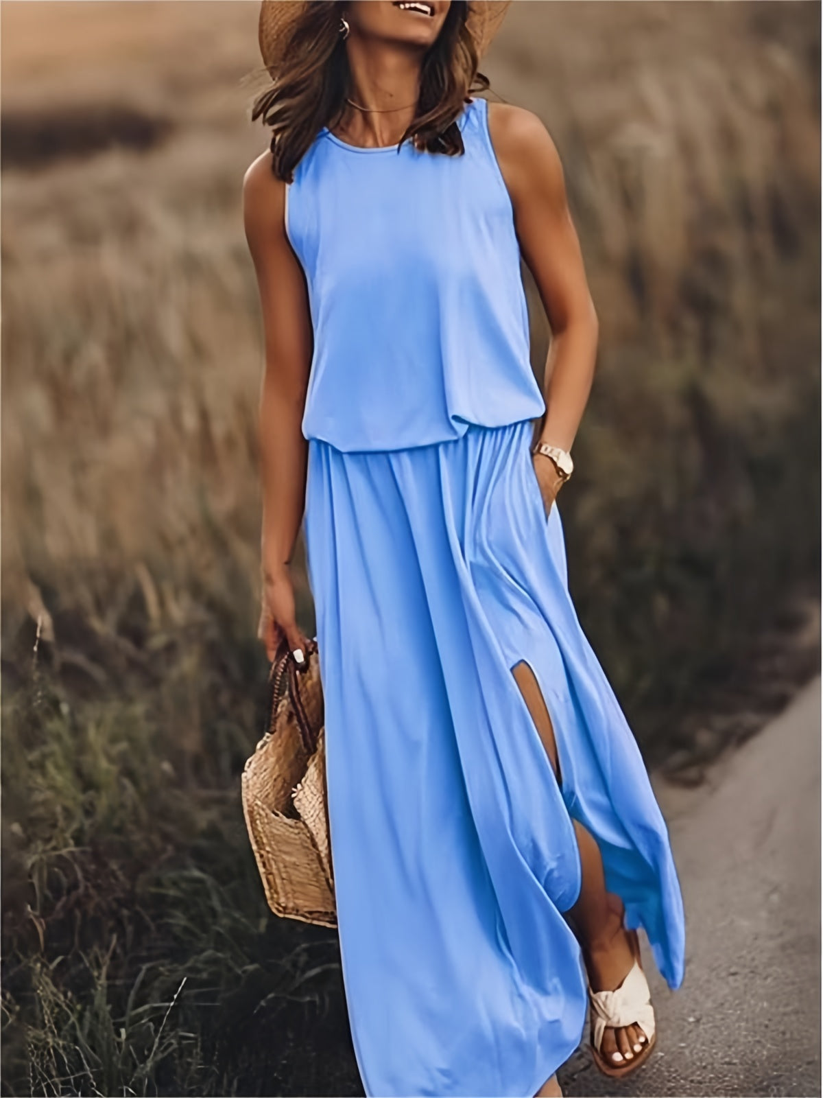 Erica | Women's Sleeveless A-Line Maxi Dress