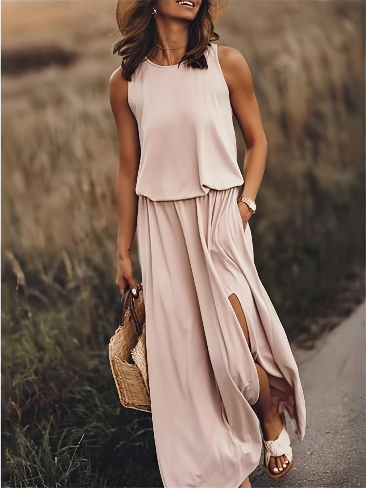 Erica | Women's Sleeveless A-Line Maxi Dress