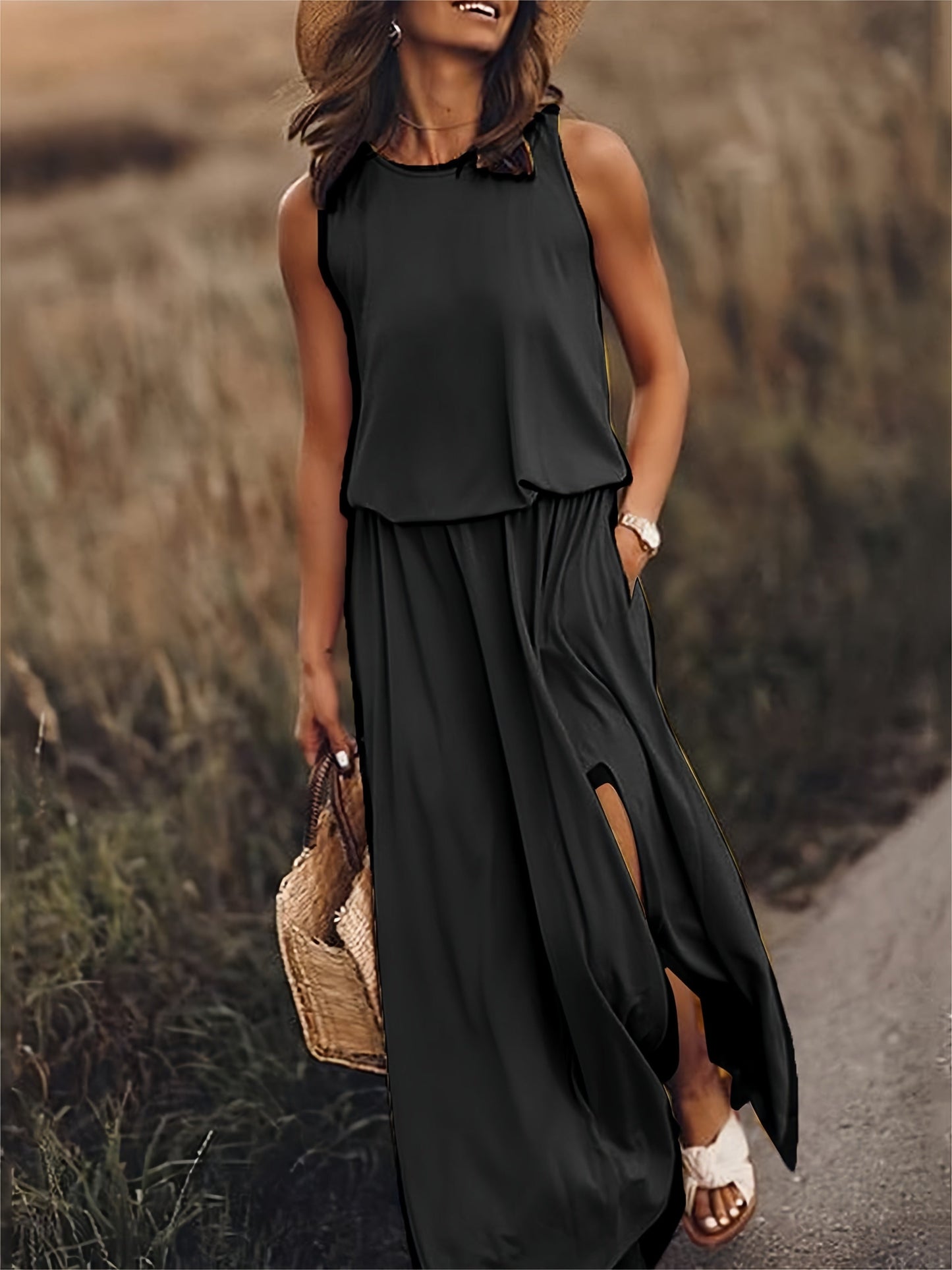 Erica | Women's Sleeveless A-Line Maxi Dress