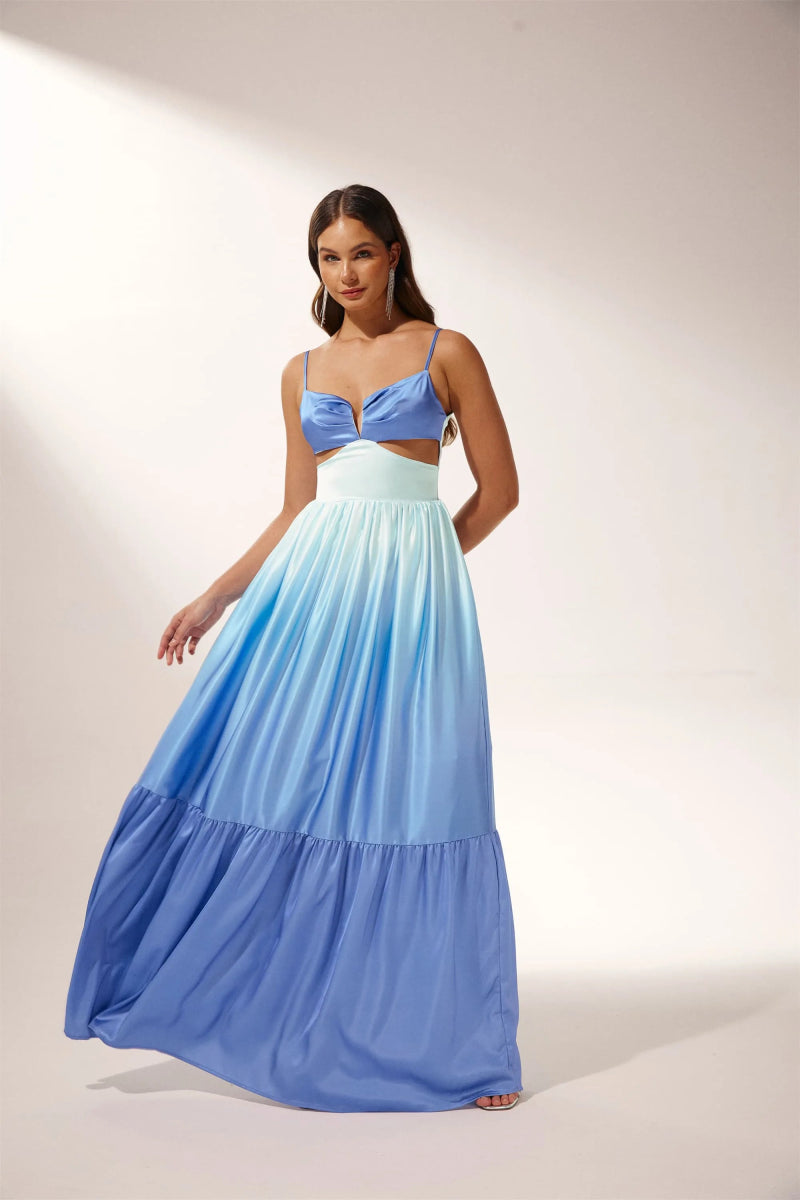 Estela® | Maxi Slip With Cut-Outs And Color Gradient
