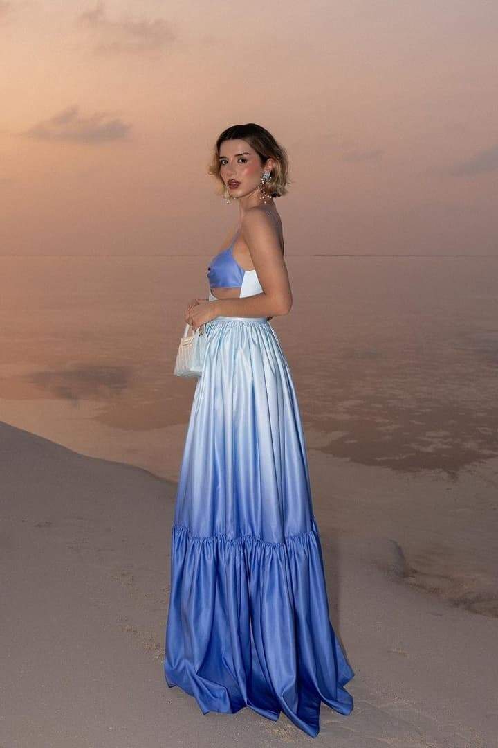 Estela® | Maxi Slip With Cut-Outs And Color Gradient
