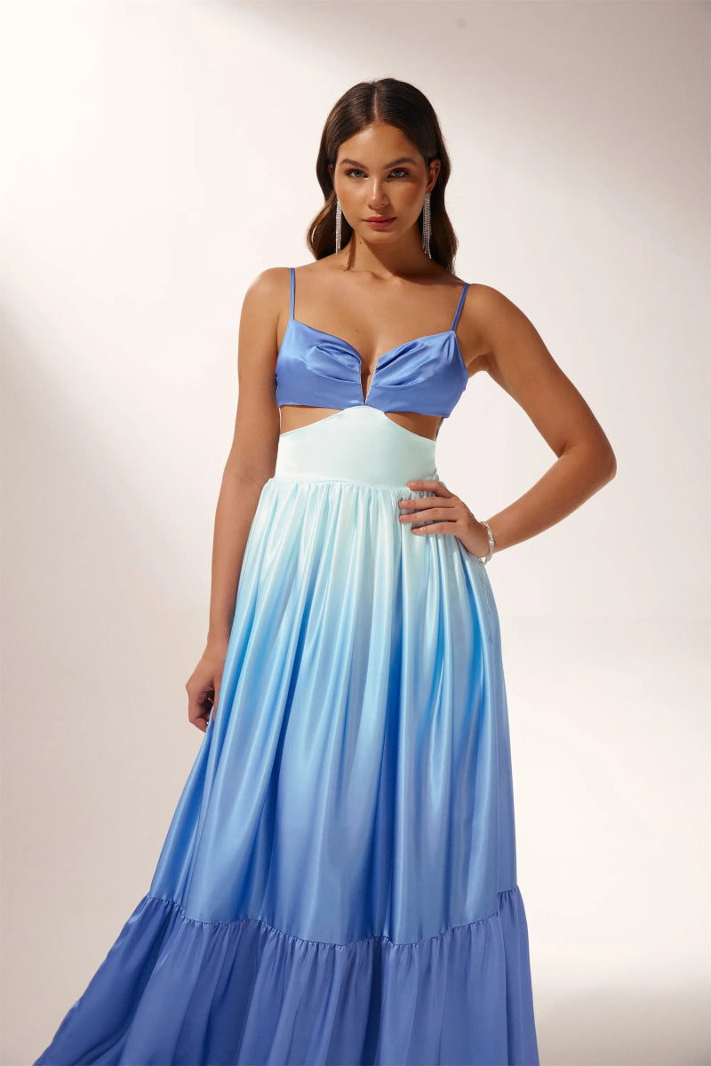 Estela® | Maxi Slip With Cut-Outs And Color Gradient