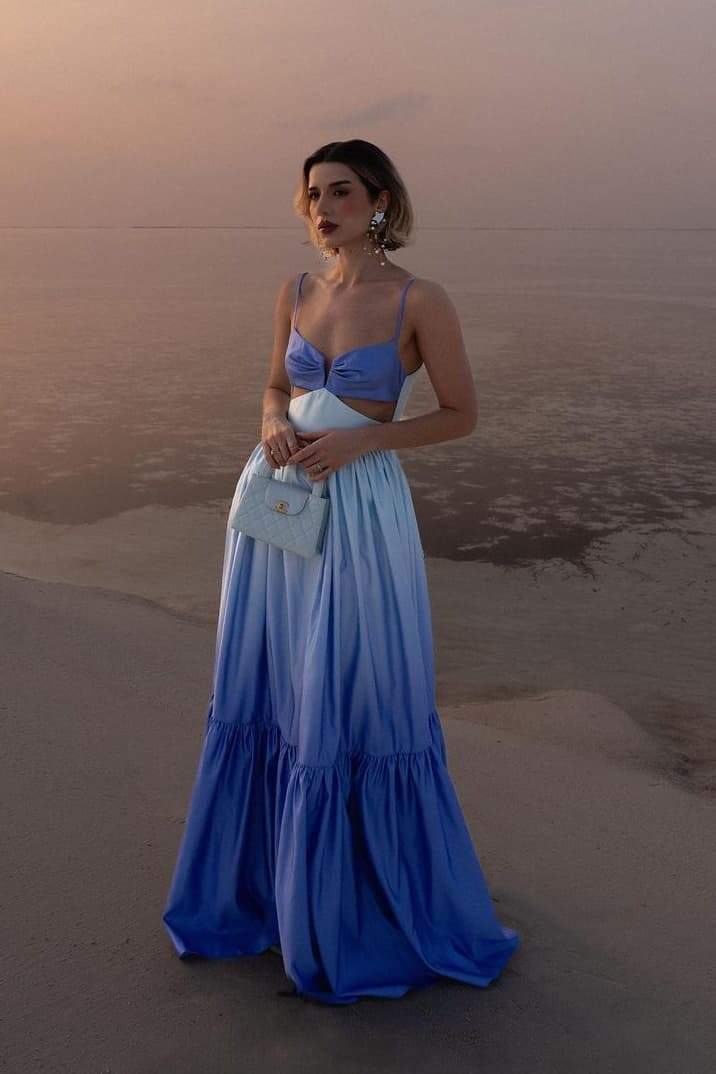 Estela® | Maxi Slip With Cut-Outs And Color Gradient