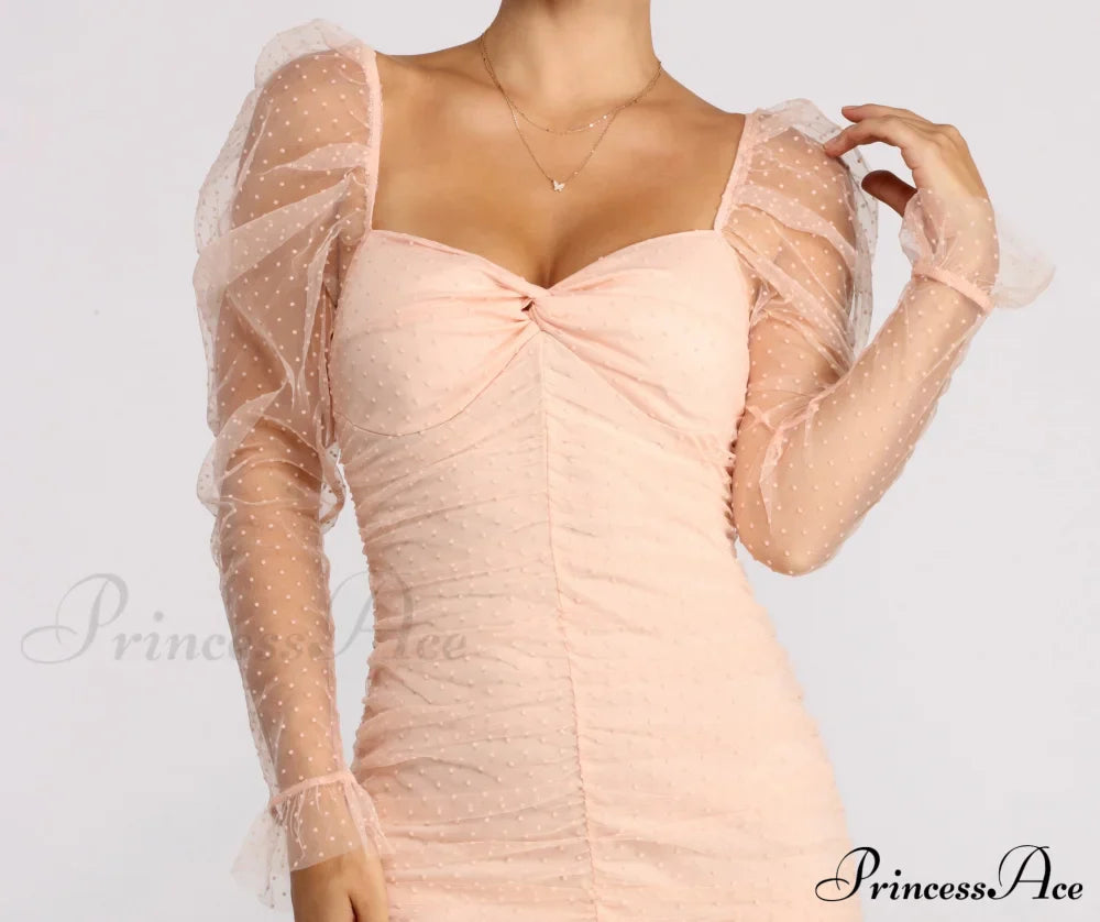 Everyone's Sweetheart Puff Charming Sleeve Mini Dress
