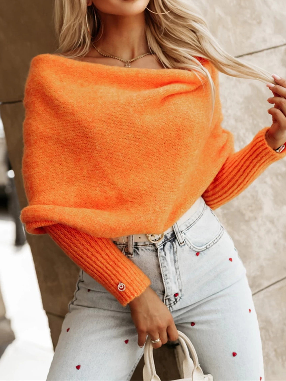 Andrea | Long sleeve cropped knit top