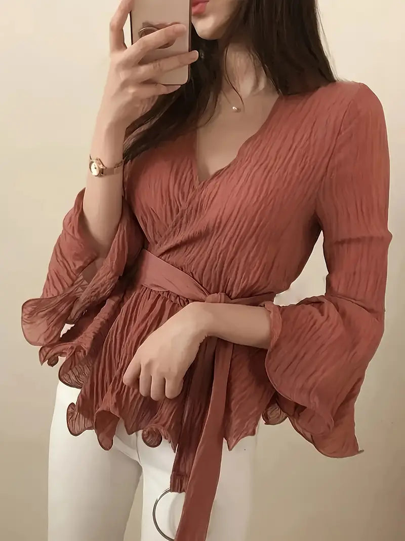 Valeria® | Elegant Cross-Over Blouse