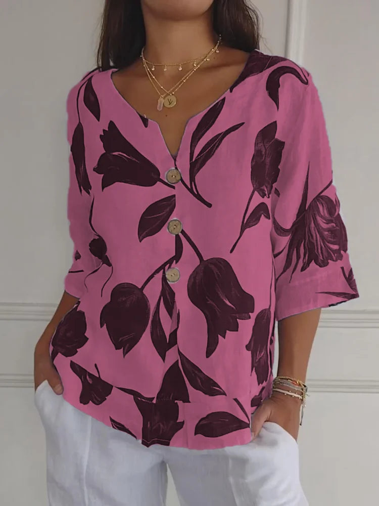 Paola® | Long Sleeve Blouse With Flowers